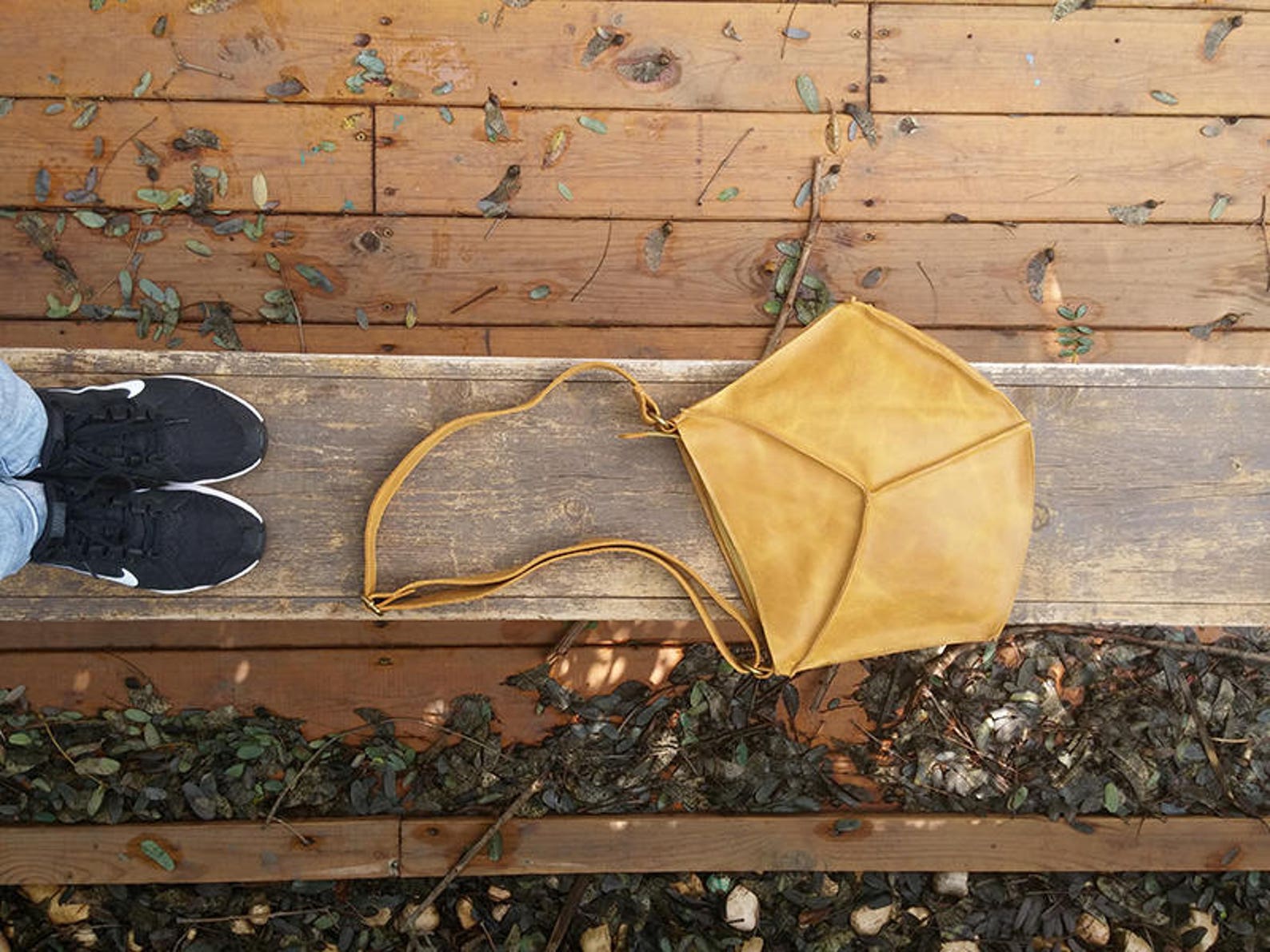 Yellow Leather Messenger Bag Small Crossbody Bag in Yellow Etsy