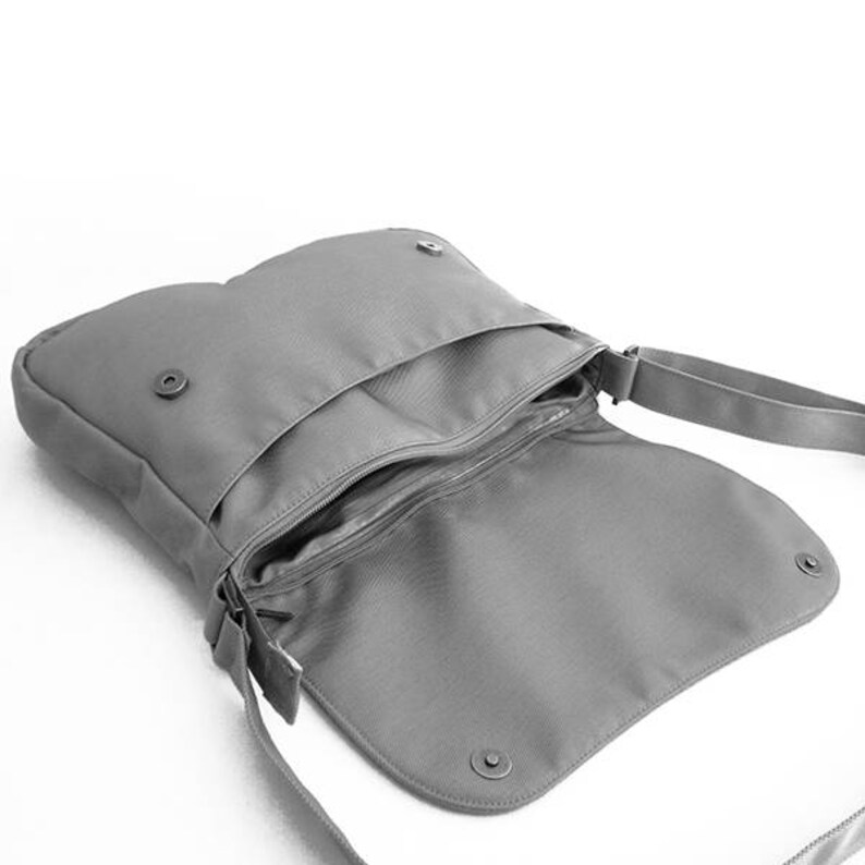 Gray Shoulder Bag Messenger Bag Vegan Crossbody Purse Gift Etsy