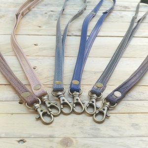 Handmade leather lanyard, Leather keychain, Gift for women, leather key strap, Leather Neck Strap, Lanyard, unisex style, zdjęcie 8