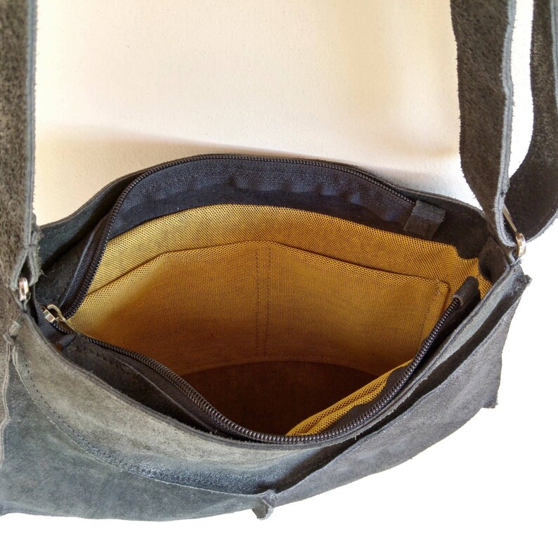 Yellow Leather Crossbody Bags Mustered Messenger Bag Yellow Etsy