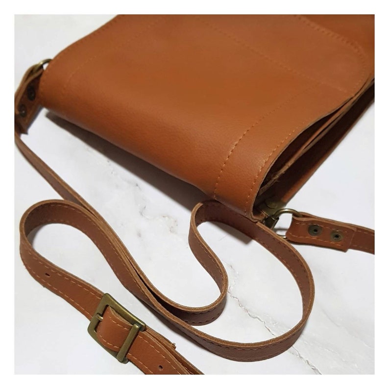 Black Soft Crossbody Leather Men Bag, Long Strap Crossbody Bag Camel