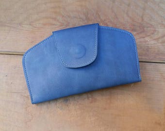 Blue Vegan Wallet, Wallet Slim Purse, Women Cash Envelope Wallet, Envelope Wallet, Gift For Her, Vegan Gift, Cash Holder, Super Sale