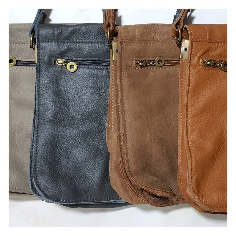 Black Soft Crossbody Leather Men Bag, Long Strap Crossbody Bag Camel