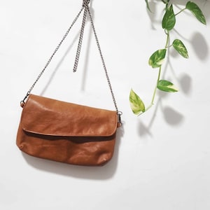 Camel leather purse, Camel crossbody, Trending item, fashion handbags, leather clutch bag, Mini clutch, leather shoulder bag, evening bag