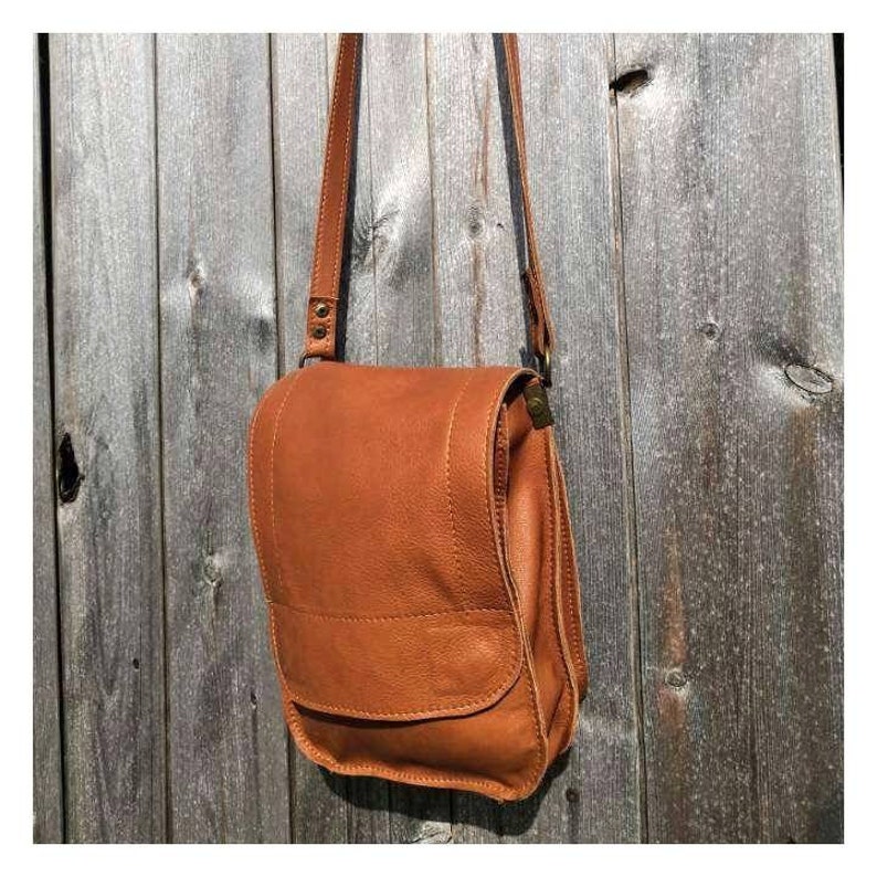 Black Soft Crossbody Leather Men Bag, Long Strap Crossbody Bag Camel