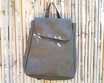 Sale - Vegan backpack purse, travel rucksack, laptop bag, designer Backpack, Laptop Backpack, brown faux leather bag, vegan brown rucksack