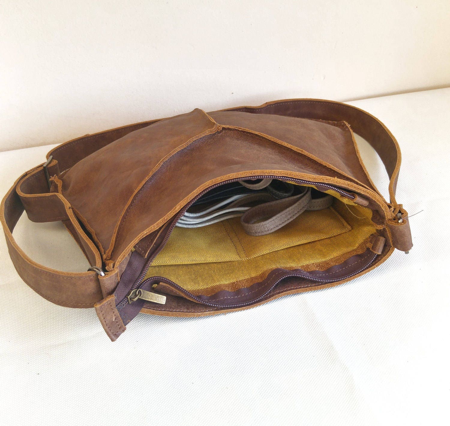 Leather Messenger Bag Brown Crossbody Bag Small Leather - Etsy Israel