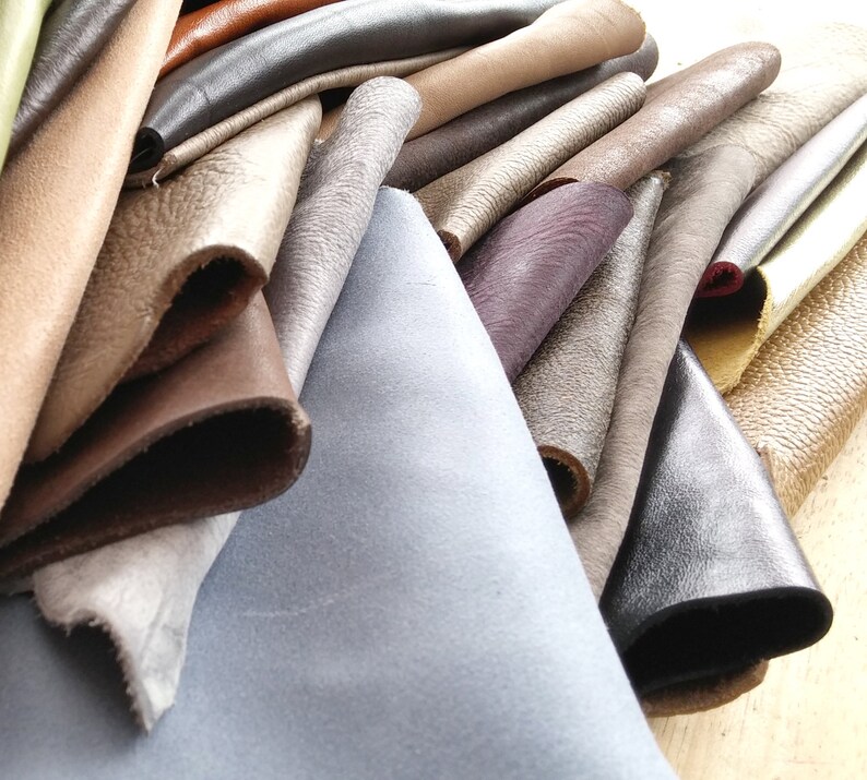 Leather Pieces Craft Supplies Scrap Leather Pieces Mixed Etsy