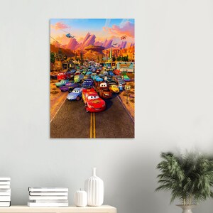 Póster de la película Cars 2006, arte mural 1 - Póster clásico de papel semibrillante