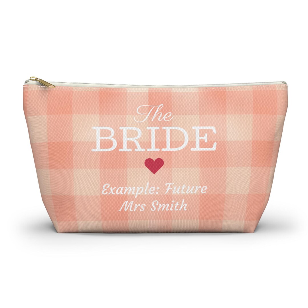Personalized Soft Pastel Bride Pouch Gift Bride Makeup Bag Accessory ...