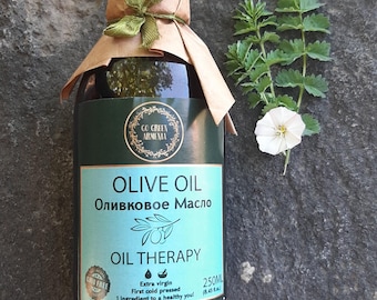 Extra Virgin Olive Oil, First Cold Pressed, 100% Organic, Pure, GMO Free, Vegan-Friendly, Rich Yet Delicate Flavor, Internal & External Use