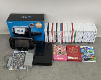 Japanische Nintendo Wii U Konsole schwarz 32GB + 5 zufällig ausgewählte Spiel Kassetten(Made in Japan)