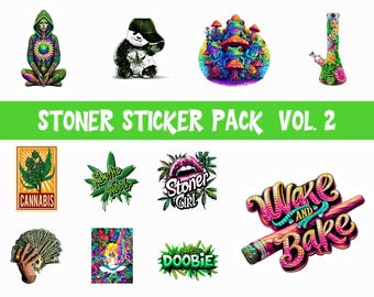 Marijuana Stoner PNG Pack Vol.2, Cannabis Clipart, Digital Download, Weed Graphic Elements