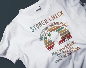 Stoner Chick Retro Sunset SVG PNG: Bold Woman DTF Print (Digital Download