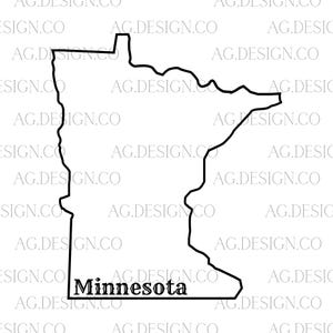 Minnesota State Outline SVG | Minnesota Clipart | State Silhouette | Digital Download | Cricut & Silhouette Cut File