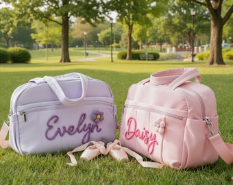 Girl’s Ballet Dance Duffel : Personalized Name & Waterproof Inner Bag, Toddler girl gifts