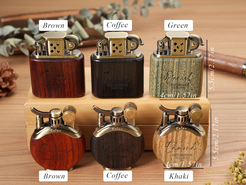 Engraved Groomsmen Lighters,Custom Lighter for Men,Groomsmen Gift,Monogram Lighter,Vintage Style,Unique Anniversary Birthday Present image 7