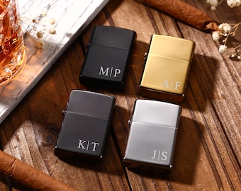 Custom Lighter With Case,Groomsmen Gift Personalized Lighter,Monogram Lighter,Groomsmen Proposal,Groom Gift,Anniversary Gift,Gift for Men