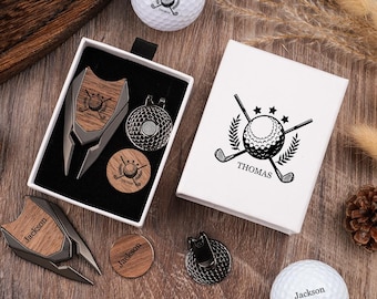 Personalized Golf Divot Tool & Ball Marker Set: Custom Engraved Golfer Gift