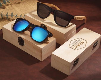 Personalized Wooden Sunglasses: Groomsmen Gift Set, Custom Engraving