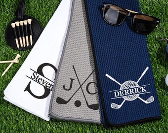 Personalized Golf Towel: Embroidered Monogram, Microfiber, Aluminum Clip