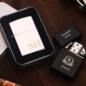 Personalisiertes Feuerzeug mit Gravur: Edelstahl Geschenk für Trauzeugen