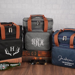 Insulated Beer Cooler Bag – Personalized Gift for Him, Groomsmen Gift, Golf Cooler, Father’s Day or Wedding Gift