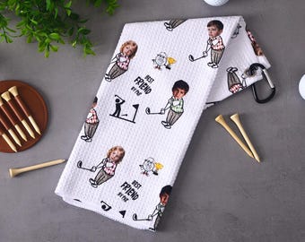 Custom Photo Golf Towel, Personalized Kid Face Gift for Dad