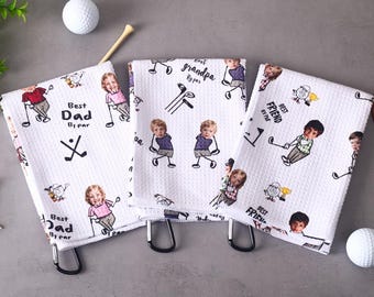 Toalha de golfe personalizada com foto – Presente para o Dia dos Pais, Microfibra personalizada