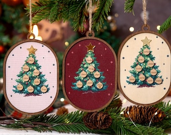 Custom Family Christmas Ornament 2025 — Personalized Names 3D Ornament, Wooden Xmas Tree Decor