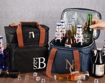 Personalized Insulated Beer Cooler Bag: Embroidered Groomsmen Gift