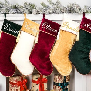 Personalized Velvet Christmas Stocking: Custom Monogram Name Stockings