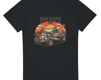 Camiseta Road Reaper Hot Rod - Roupas para entusiastas de carros antigos