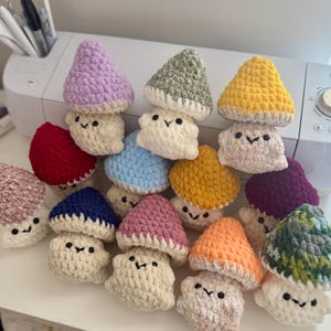 Fidget Popping Mushroom Plushie, Handmade Amigurumi Crochet Toy, Gift, Kawaii Plush, Cottagecore, Fun Gifts, Handmade Crochet, Mushroom Love
