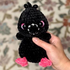 Black Flamingo Offering, Jerry Flamingo, peluche lestée au crochet