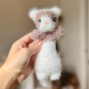 Mini Weighted Floppy Ferret Plushie – Crochet Ferret – Handmade Stuffed Animal