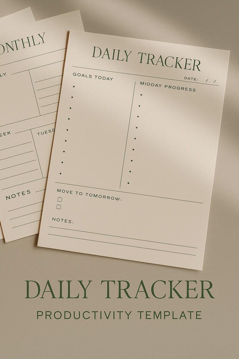 Elegant Daily Planner Template | Digital Productivity Tracker for ...