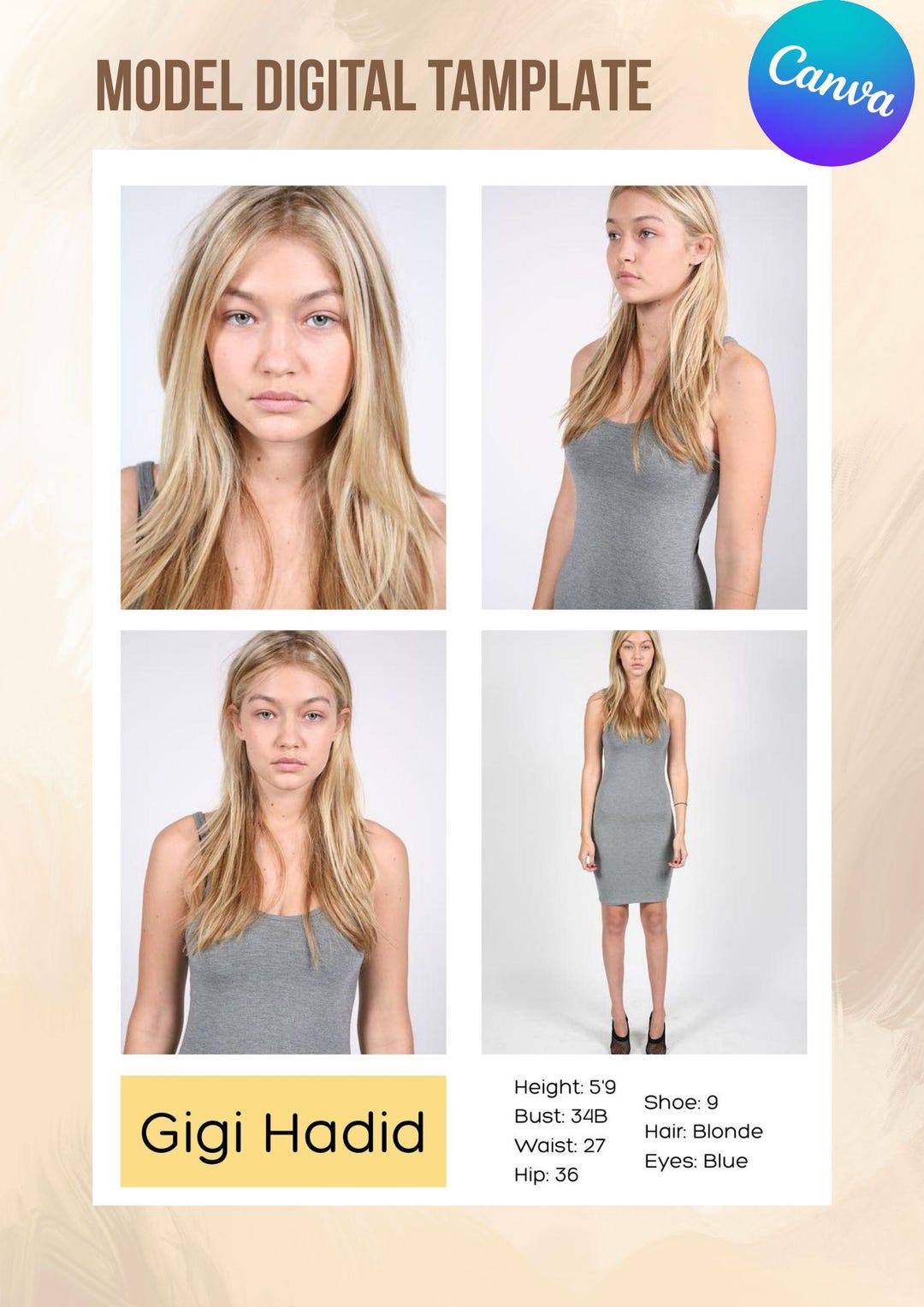 Model Digitals Template, Guide for Your First Digitals, Digital Canva ...