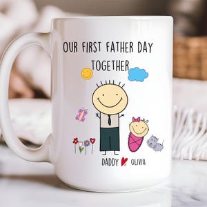 Personalized First Father&#39;s Day Mug: New Dad Gift from Baby