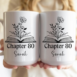Chapter 80 Birthday Mug, Custom 80th Birthday Gift, 1944 Mug for Great Grandma Birthday,Present for 80th BDay,Book Lover Cup,Eighty Year Old