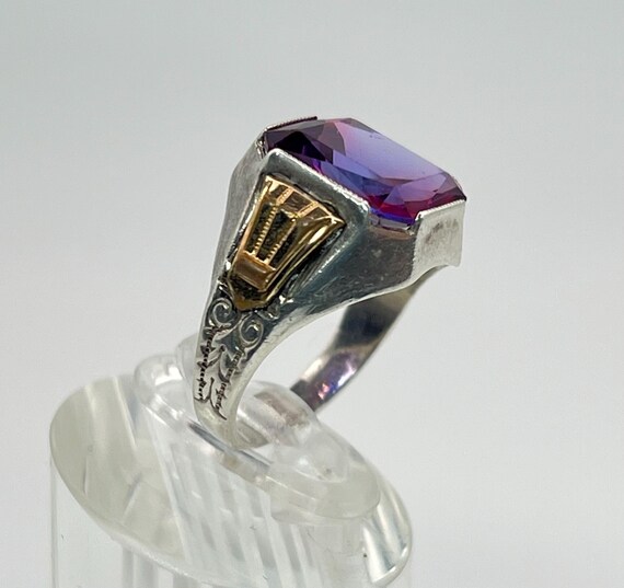 Art Deco Color Change Lab Created Sapphire 925 St… - image 5