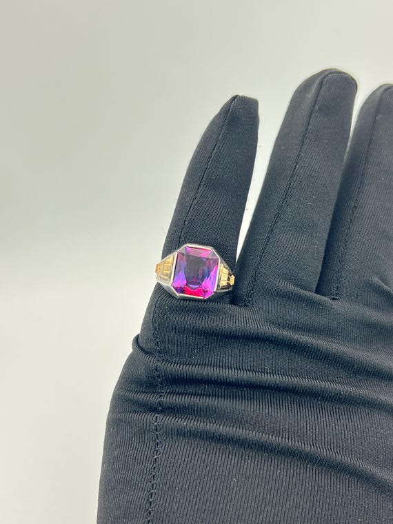 Art Deco Color Change Lab Created Sapphire 925 St… - image 10