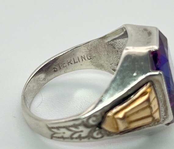 Art Deco Color Change Lab Created Sapphire 925 St… - image 8