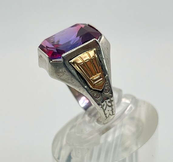 Art Deco Color Change Lab Created Sapphire 925 St… - image 4