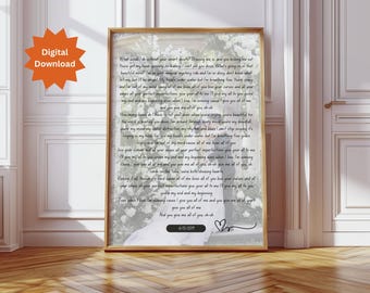 Aangepaste bruiloft songtekst foto gepersonaliseerde digitale muurkunst voor eerste dans verjaardag of geloften trouwdag aandenken cadeau voor stel