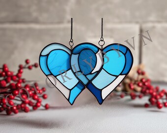 Two Hearts, One Love Stained Glass PDF Pattern - Etsy