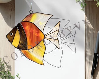 ステンドグラスパターン、ステンドグラス Pterophyllum scalare 魚