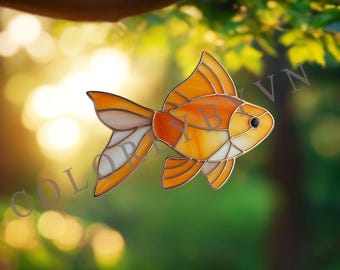 Inalda pl 金魚 ステンドグラス 赤 ステンドグラス 金魚のパネル完成