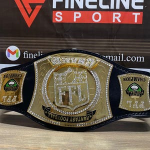 New Custom Handmade Fantasy Football Championship Belt, Super Bowl Spinner Fan Title Belt - FFl Inspired Design