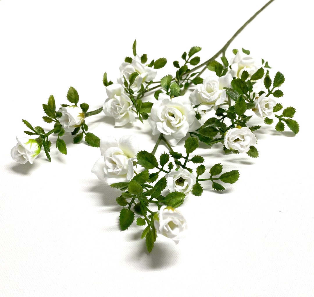 23 Inch Artificial WHITE Rose Spray Artificial Flowers Silk Etsy
